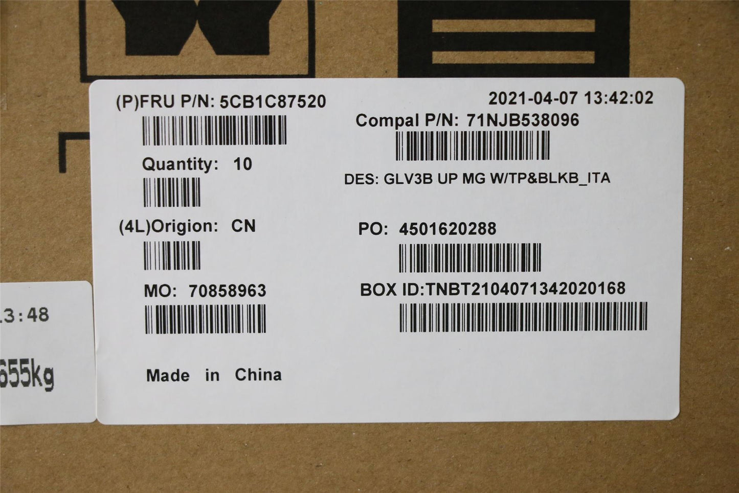 Lenovo ThinkBook 15 G3 ACL Palmrest Cover Touchpad Keyboard Italian 5CB1C87520