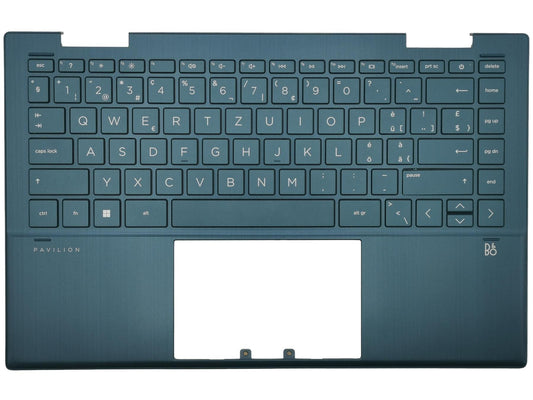 Genuine HP Pavilion 14-DY Palmrest Cover Keyboard Swiss Spruce Blue M45228-BG1