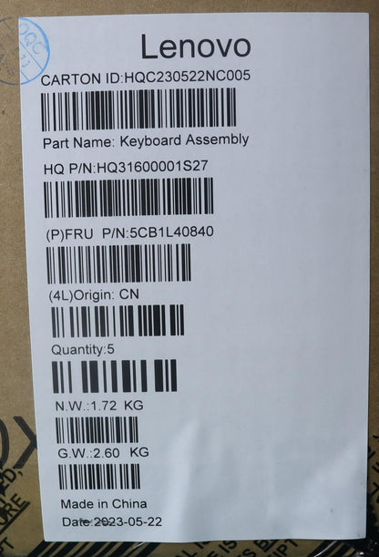 Lenovo Yoga 7 14IRL8 Keyboard Palmrest Top Cover Czech Slovakian 5CB1L40840