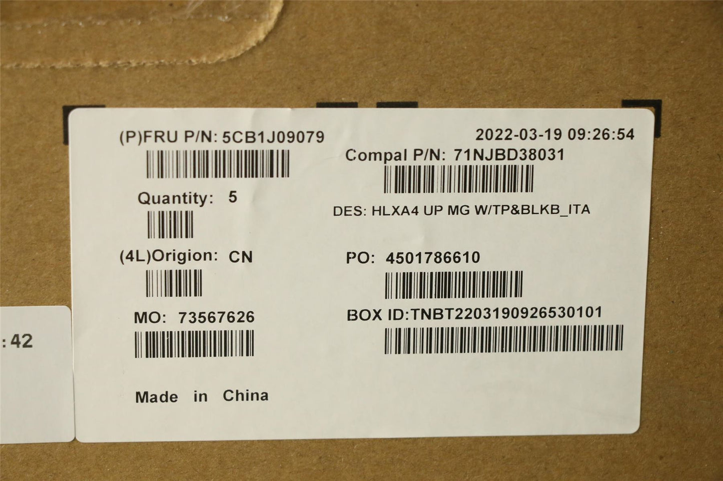 Lenovo ThinkBook 14 G4 IAP Tastatur Handballenauflage Obere Abdeckung Italienisch Grau 5CB1J09079