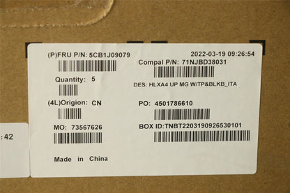 Lenovo ThinkBook 14 G4 IAP Tastatur Handballenauflage Obere Abdeckung Italienisch Grau 5CB1J09079