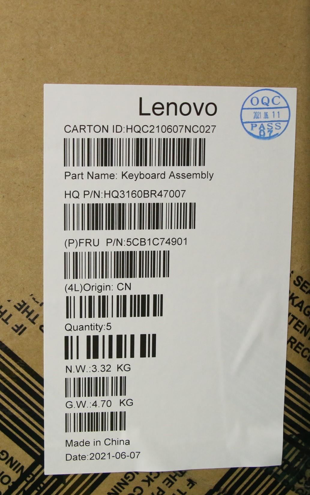 Lenovo IdeaPad 5 16ACH6 Palmrest Cover Touchpad Keyboard Arabic Grey 5CB1C74901