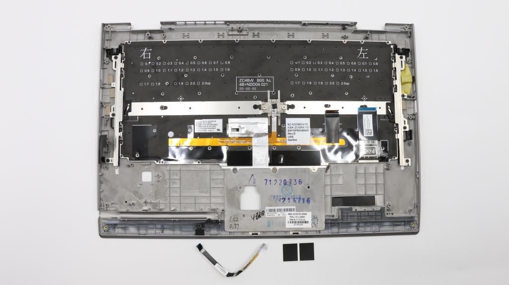 Lenovo Yoga X1 3rd Tastatur Handballenauflage Obere Abdeckung US International Silber 01LX950