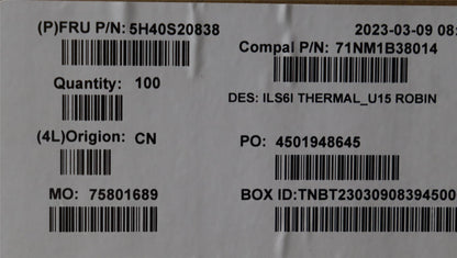 Lenovo HEATSINK Heatsink C 82XF U15 ROBIN 5H40S20838