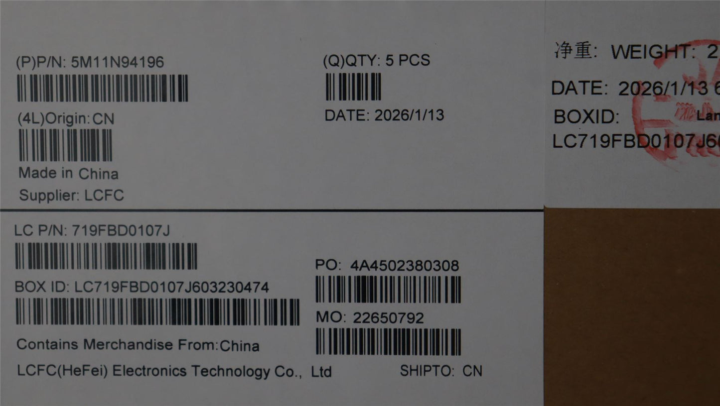 Lenovo MECH_ASM FRU KB HBW BL(TRI)US Bk 5M11N94196
