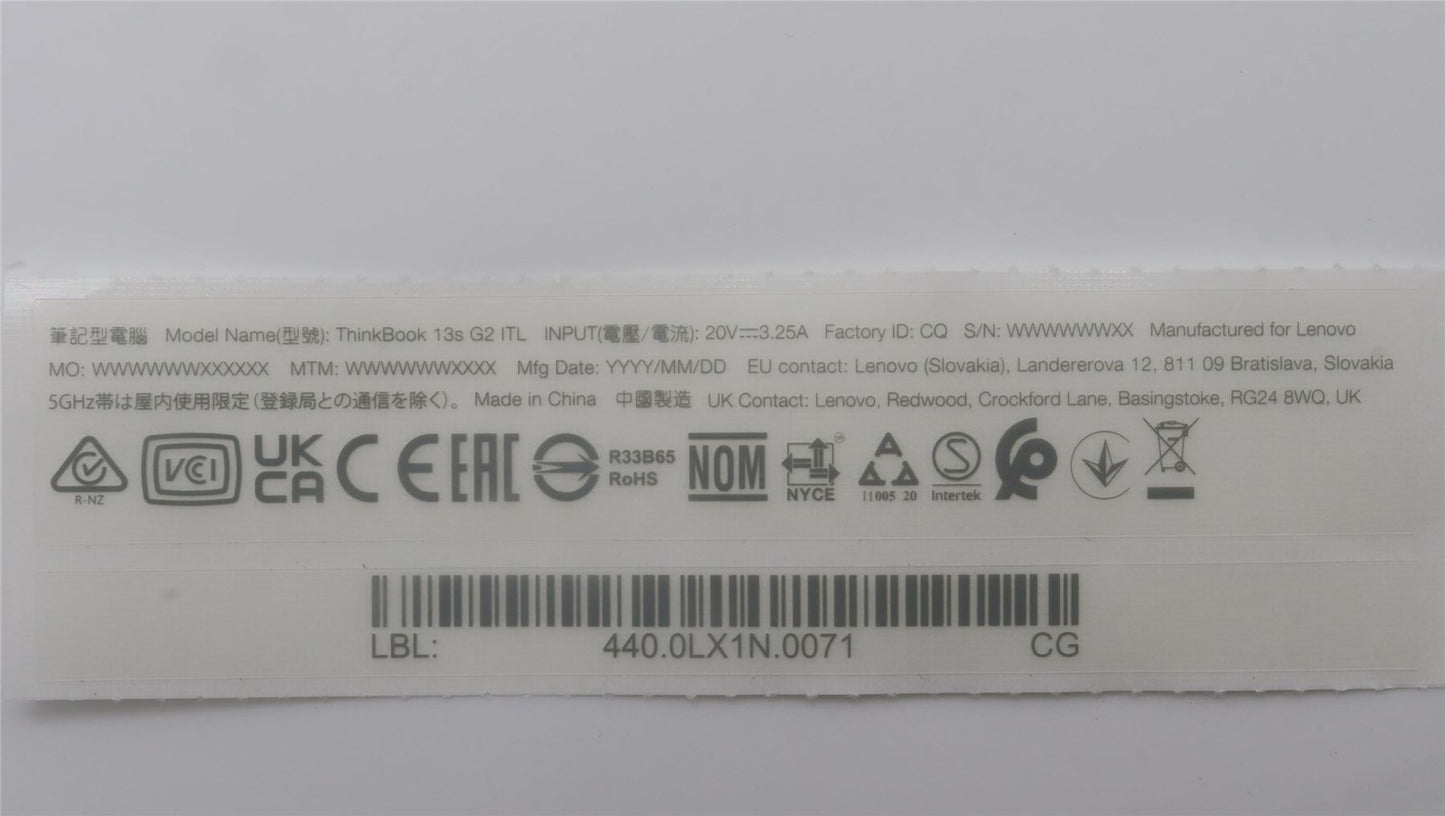 Lenovo LABEL W 20V9 GEO KIT 5L10W35117