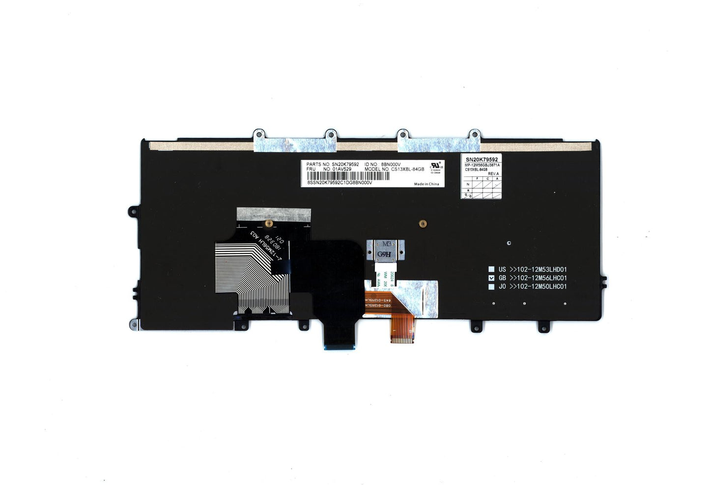 Lenovo ThinkPad X260 Keyboard UK Black Backlit 01AV529
