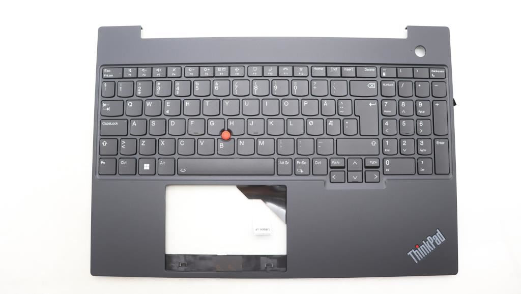 Lenovo ThinkPad E16 Gen 1 Keyboard Palmrest Top Cover Norwegian Black 5M11L65256