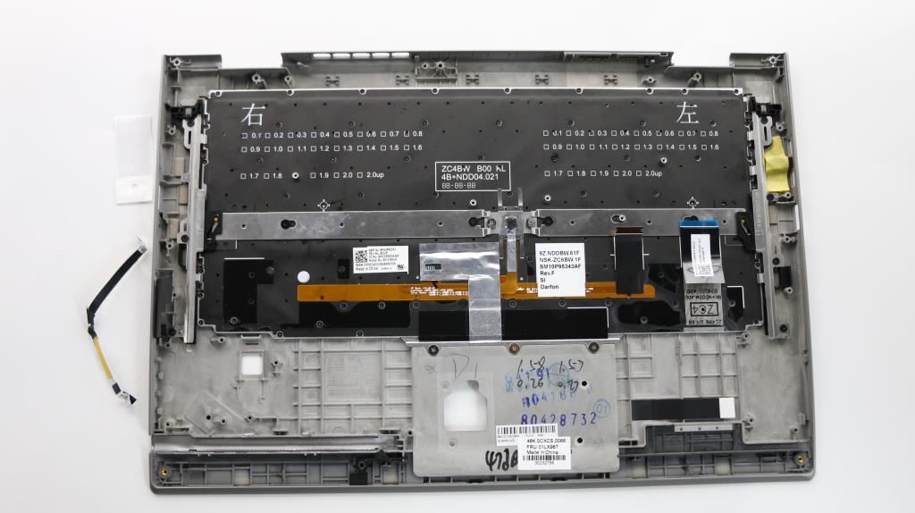 Lenovo Yoga X1 3rd Gen Keyboard Palmrest Top Cover Slovenian Silver 01LX967