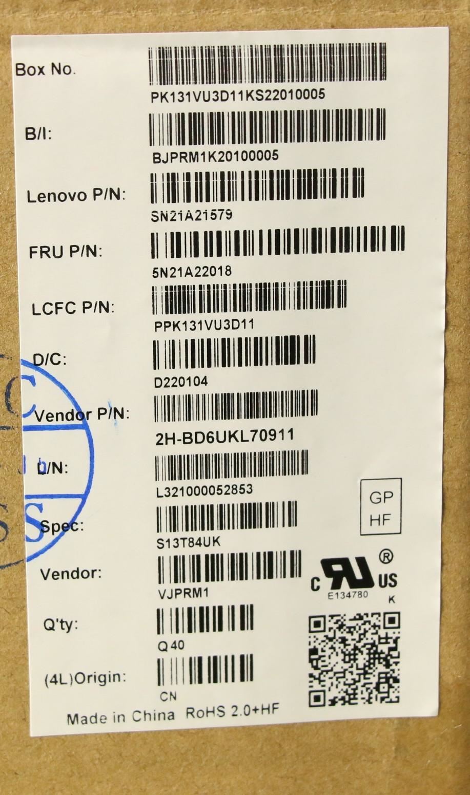 Lenovo ThinkPad X13 2 Keyboard UK Euro Grey Backlit 5N21A22018