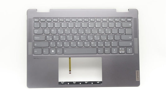 Lenovo Yoga 7 14ARP8 Keyboard Palmrest Top Cover Hebrew Storm Grey 5CB1L48255