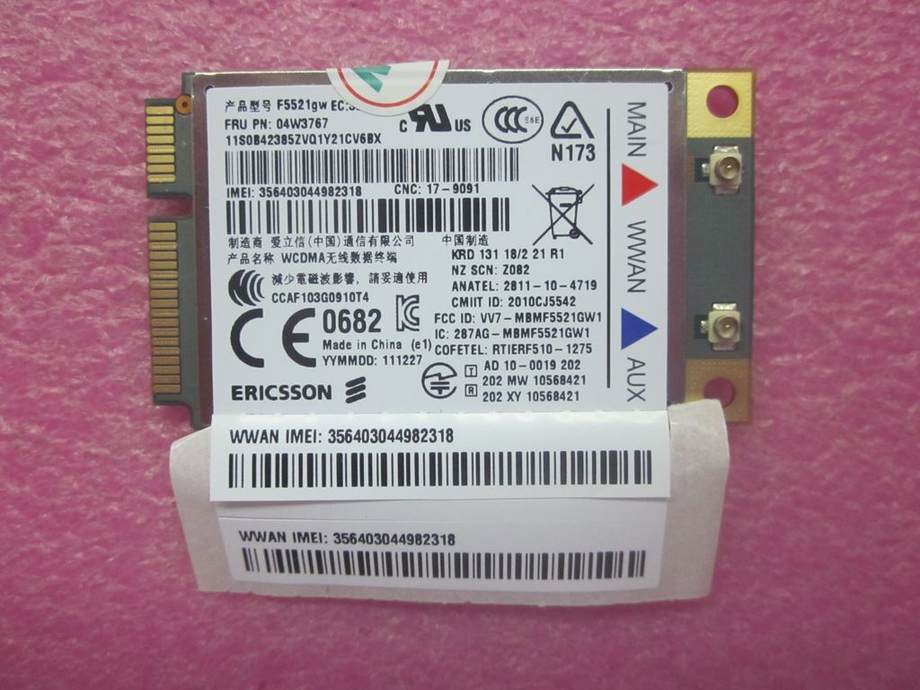 Lenovo Wireless,WWAN,ERC,F5521 FMC WWAN Board 04W3767
