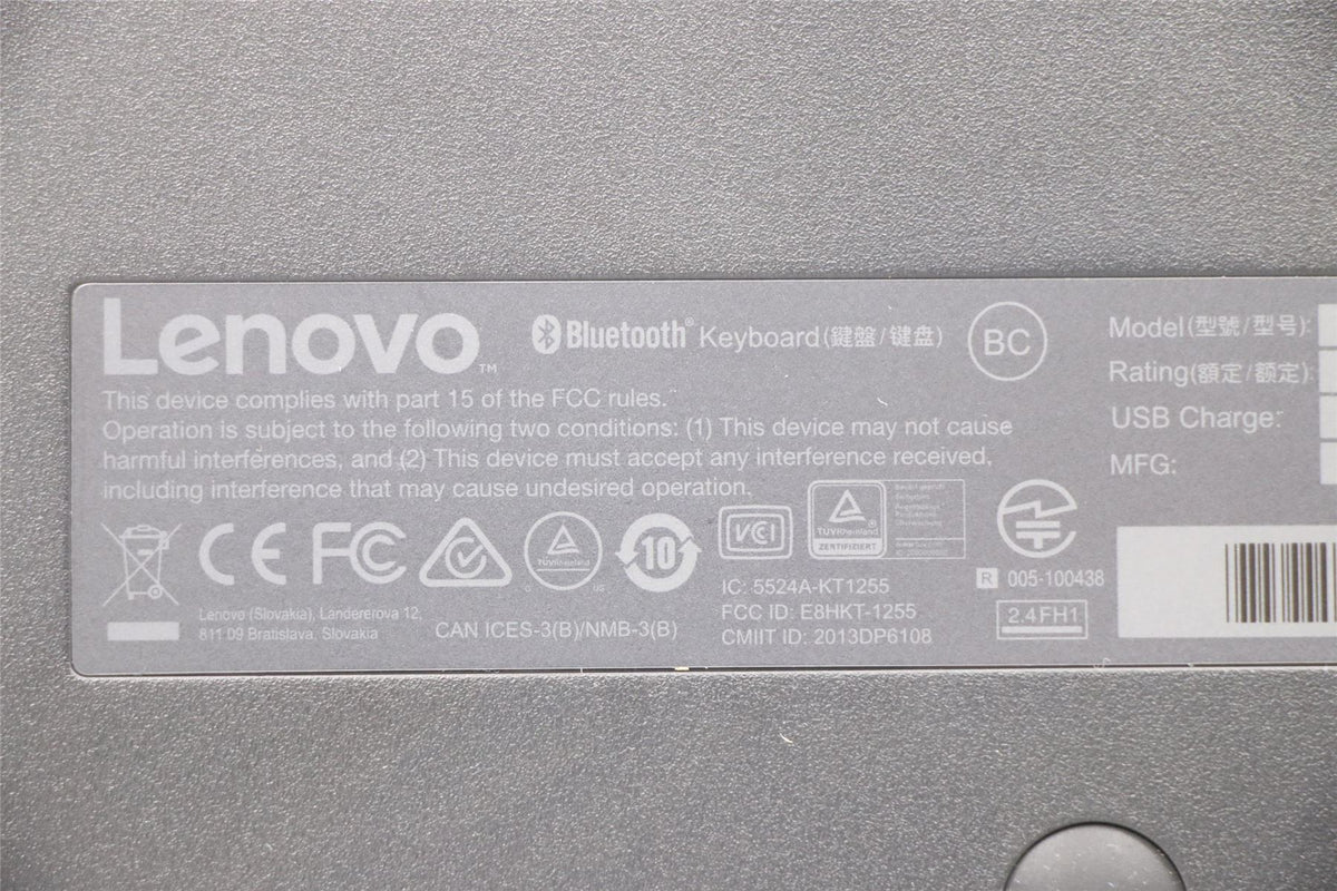 Genuine Lenovo 03X7712 KBD_BO Compact BT KBD w/o NFC