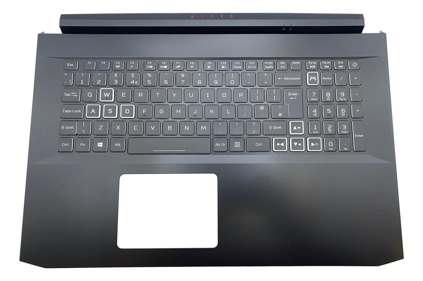 Acer Aspire Nitro AN517-52 Palmrest Cover Keyboard UK Black Backlit 6B.Q84N2.076