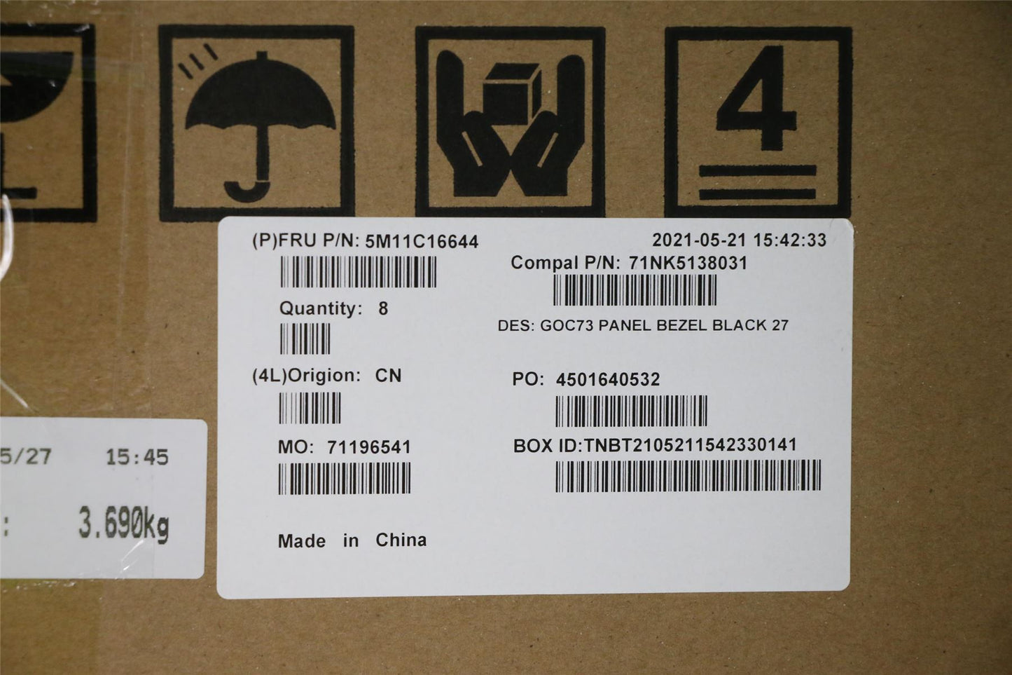 Lenovo Ideacentre 3-27ITL6 3-27ALC6 Hinge Cap Strip Trim Cover Black 5M11C16644