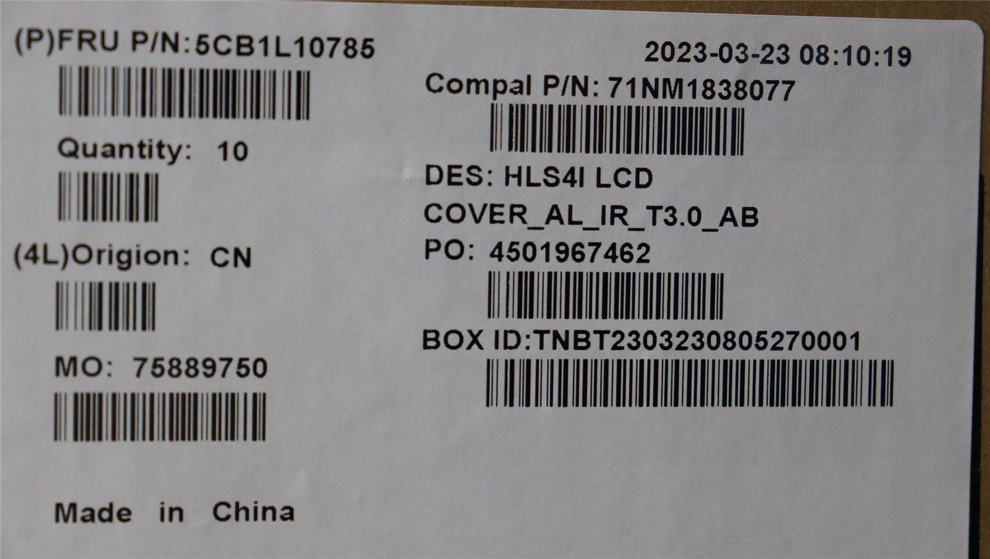 Lenovo LCD Cover W/Ant C82XD T30IR AL AB 5CB1L10785