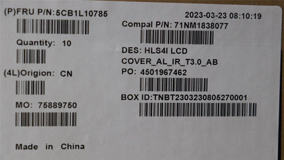 Lenovo LCD Cover W/Ant C82XD T30IR AL AB 5CB1L10785
