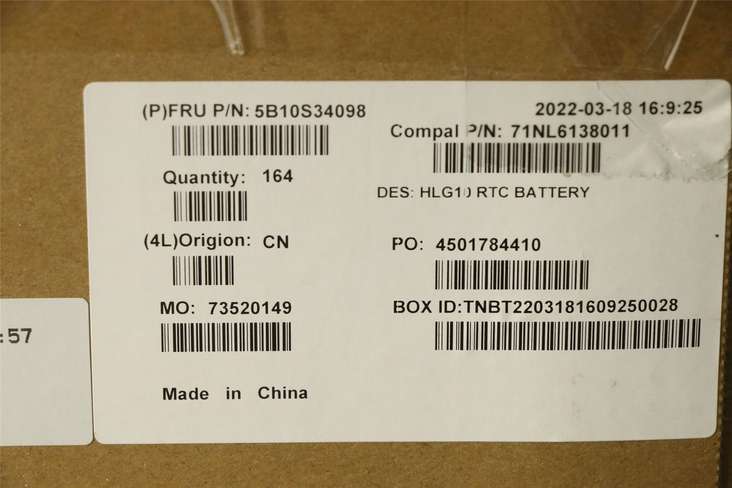 Lenovo CMOS Battery 82S9 5B10S34098