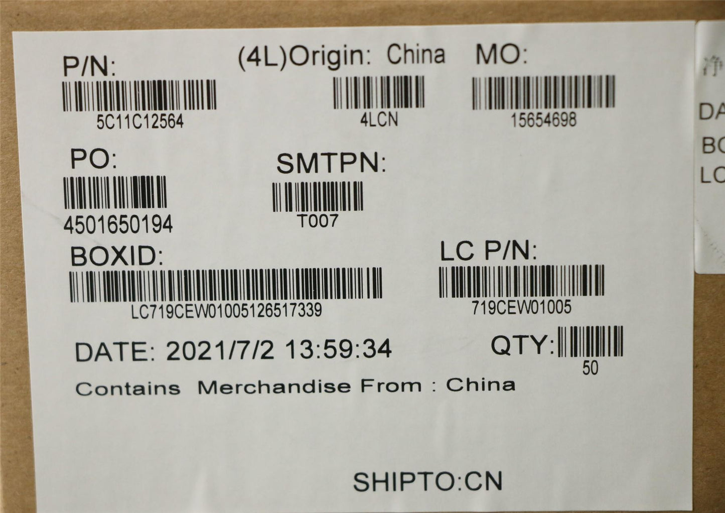 Lenovo FRU CABLE RGB Camera cable 5C11C12564