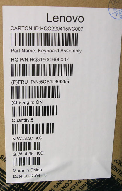 Lenovo IdeaPad 3 15IJL6 Palmrest Cover Touchpad Keyboard Belgian 5CB1D69295