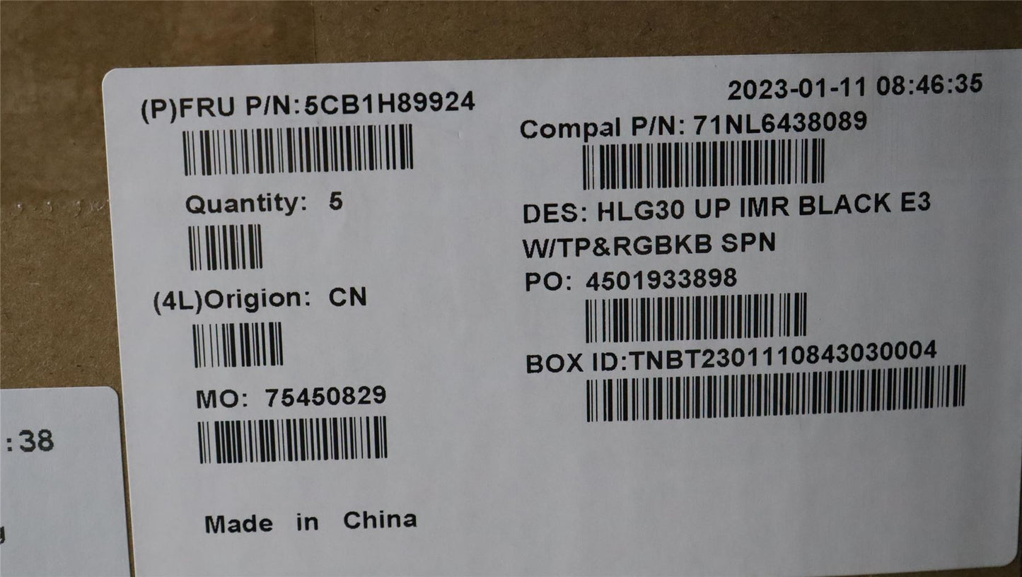 Lenovo UpperCaseASM_SPA C82S9RGB E3 BLA 5CB1H89924