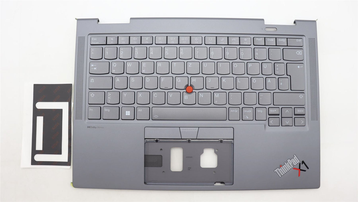 Lenovo Yoga X1 8th Gen Palmrest Touchpad Cover Keyboard German Grey 5M11H62420