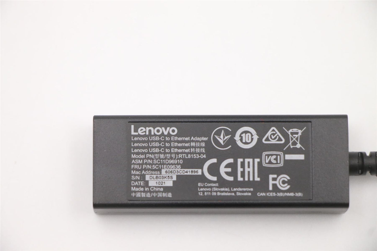 Lenovo Yoga 10w L13 3 L13 Gen 4 L13 Gen 3 USB-C to VGA Adapter 03X7456