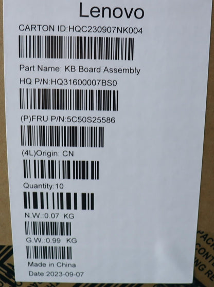 Lenovo USB Board H 83E0 w/mylar 5C50S25586