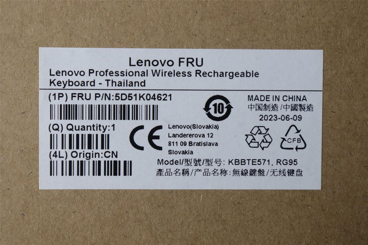 Lenovo DT_KYB Slim KB II-Thailand Keyboard 5D51K04621