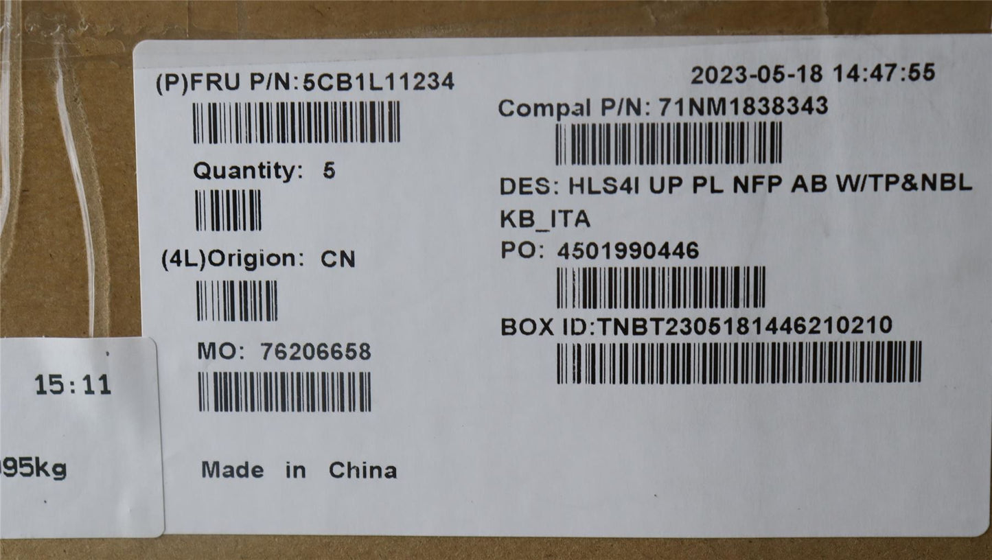Lenovo UpperCase_ITA C82XD NFP AB NBL PL 5CB1L11234