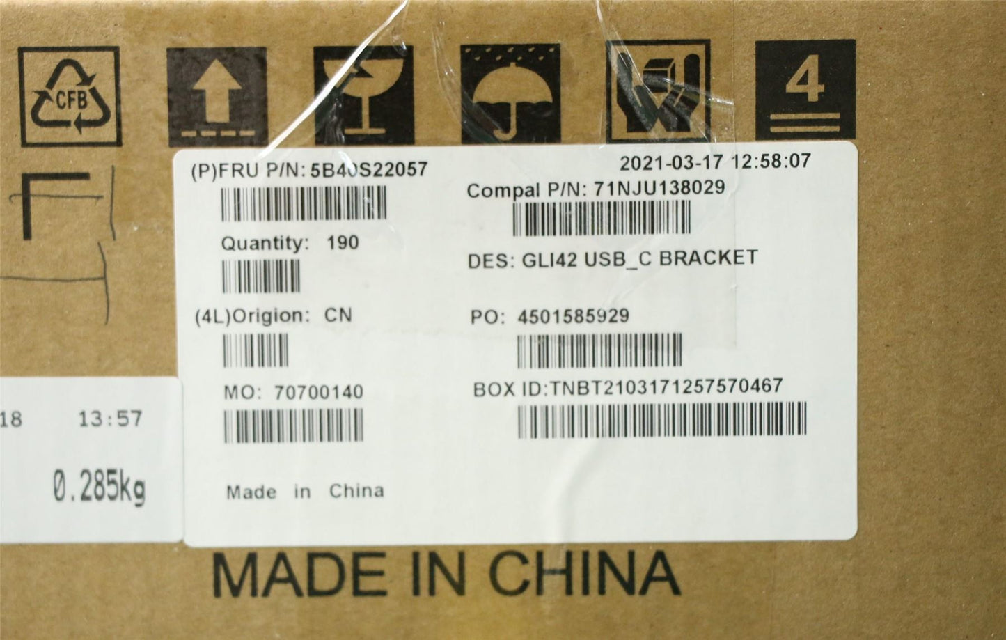 Lenovo 5B40S22057 Bracket C 82L3 USB_C
