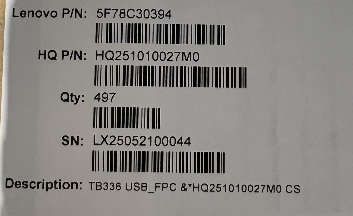Lenovo TB336 USB_FPC &*HQ251010027M0 CS USB FPC Board 5F78C30394