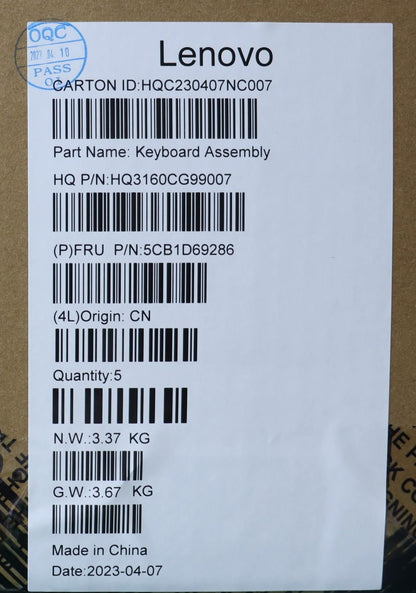 Lenovo IdeaPad 3 15IJL6 Palmrest Cover Touchpad Keyboard Portuguese 5CB1D69286