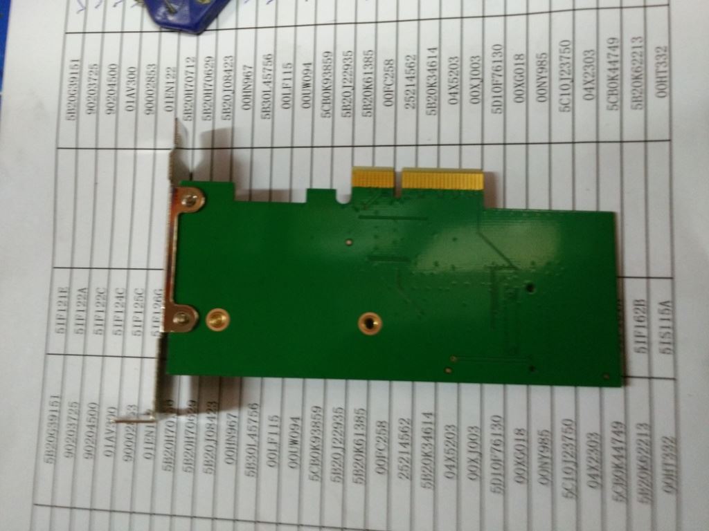Lenovo PCIeX4 to card LP M.2 SSD Riser PCIe PCI x4 Board 00XG018