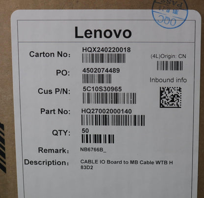 Lenovo IO Board to MB Cable WTB H 83D2 5C10S30965