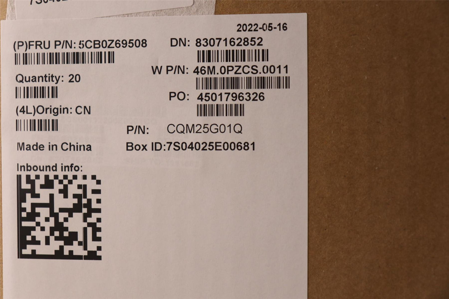 Lenovo FRU COVER D COVER, ASM, CF, Golem 5CB0Z69508