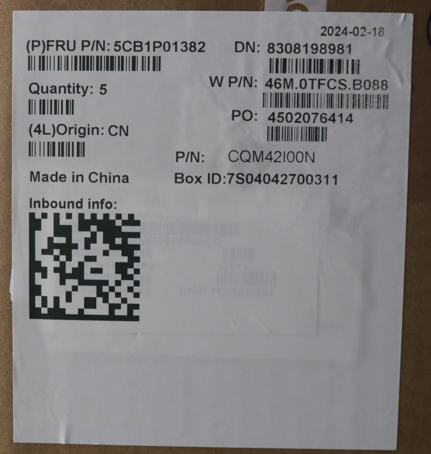 Lenovo ThinkBook 16 G6 IRL Palmrest Cover Touchpad Keyboard Spanish 5CB1P01382