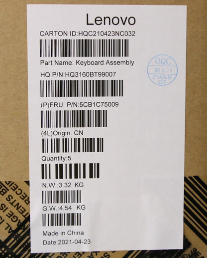 Lenovo IdeaPad 5 16ACH6 Palmrest Cover Touchpad Keyboard Hebrew Grey 5CB1C75009
