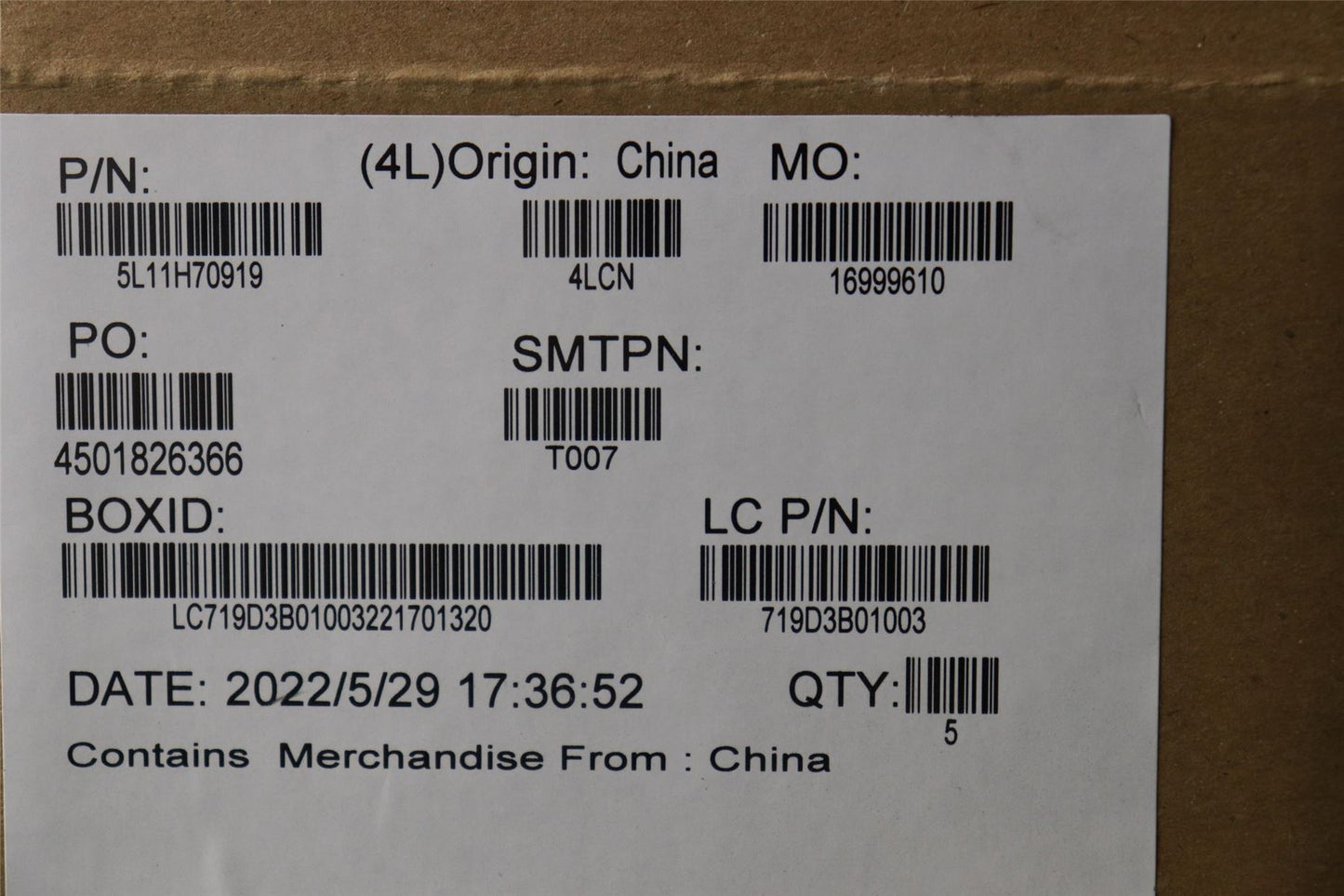 Lenovo LABEL FRU system LABEL Kit black 5L11H70919