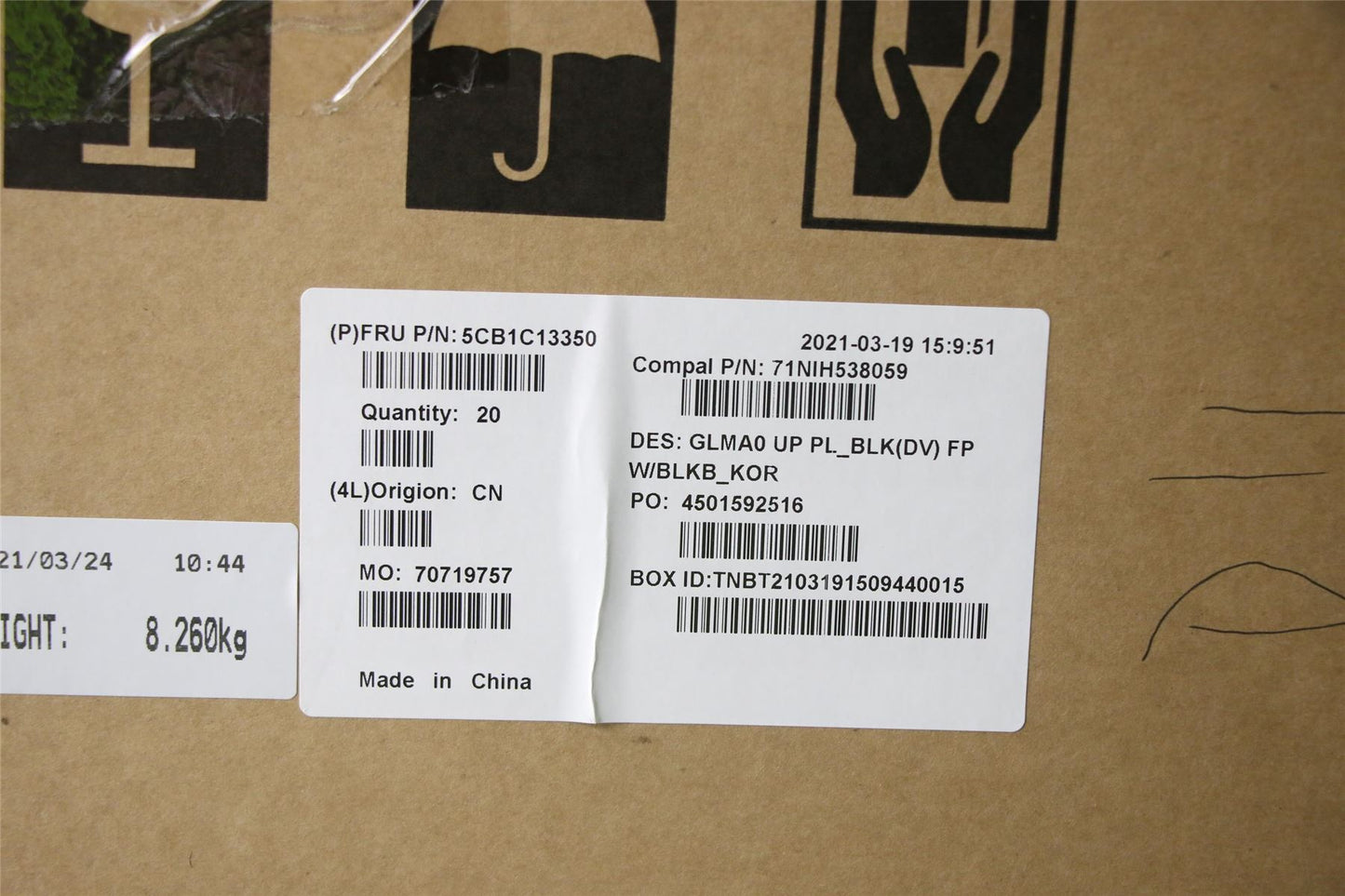 Lenovo Upper C82LM PL_BLKD FP BLKB_KOR 5CB1C13350