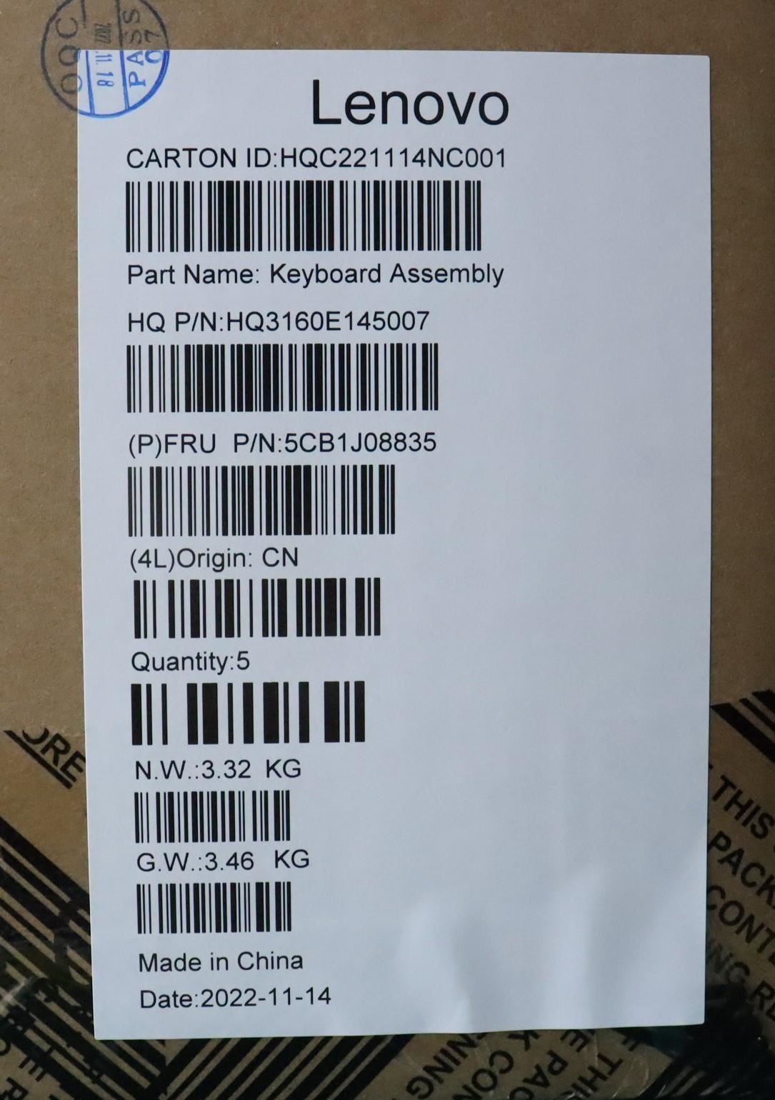 Lenovo IdeaPad 5 16ARH7 Palmrest Cover Touchpad Keyboard Russian 5CB1J08835