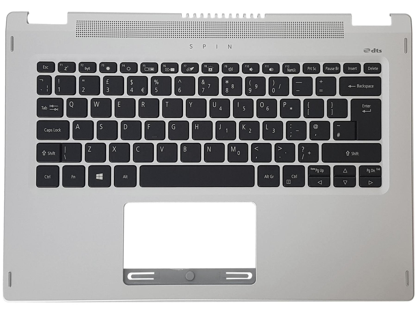 Acer Spin SP314-54N Housse repose-mains pour clavier UK Argent rétroéclairé 6B.HQ7N1.031