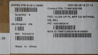 Lenovo UpperCase_BEL C82XD NFP CG BL PL 5CB1L10889