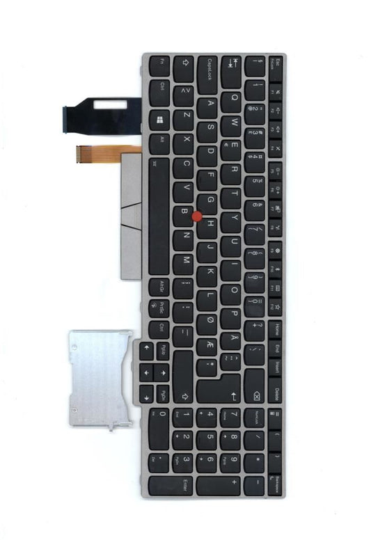 Genuine Lenovo ThinkPad E580 E590 Keyboard Nordic Silver Backlit 01YN760 01YN680