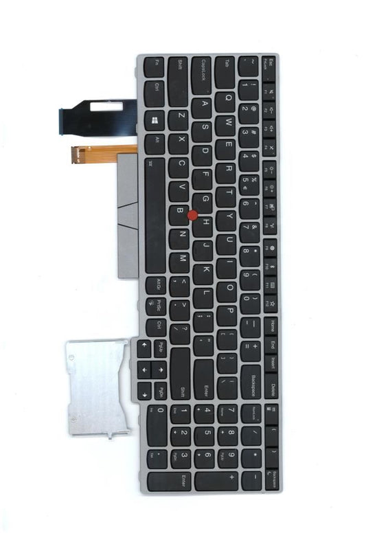 Genuine Lenovo ThinkPad E580 E590 Keyboard US Silver Backlit 01YN769 01YN689
