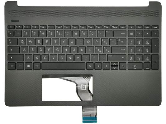 Genuine HP 15S-EQ 15S-FQ Palmrest Cover Keyboard Italian Grey L91269-061