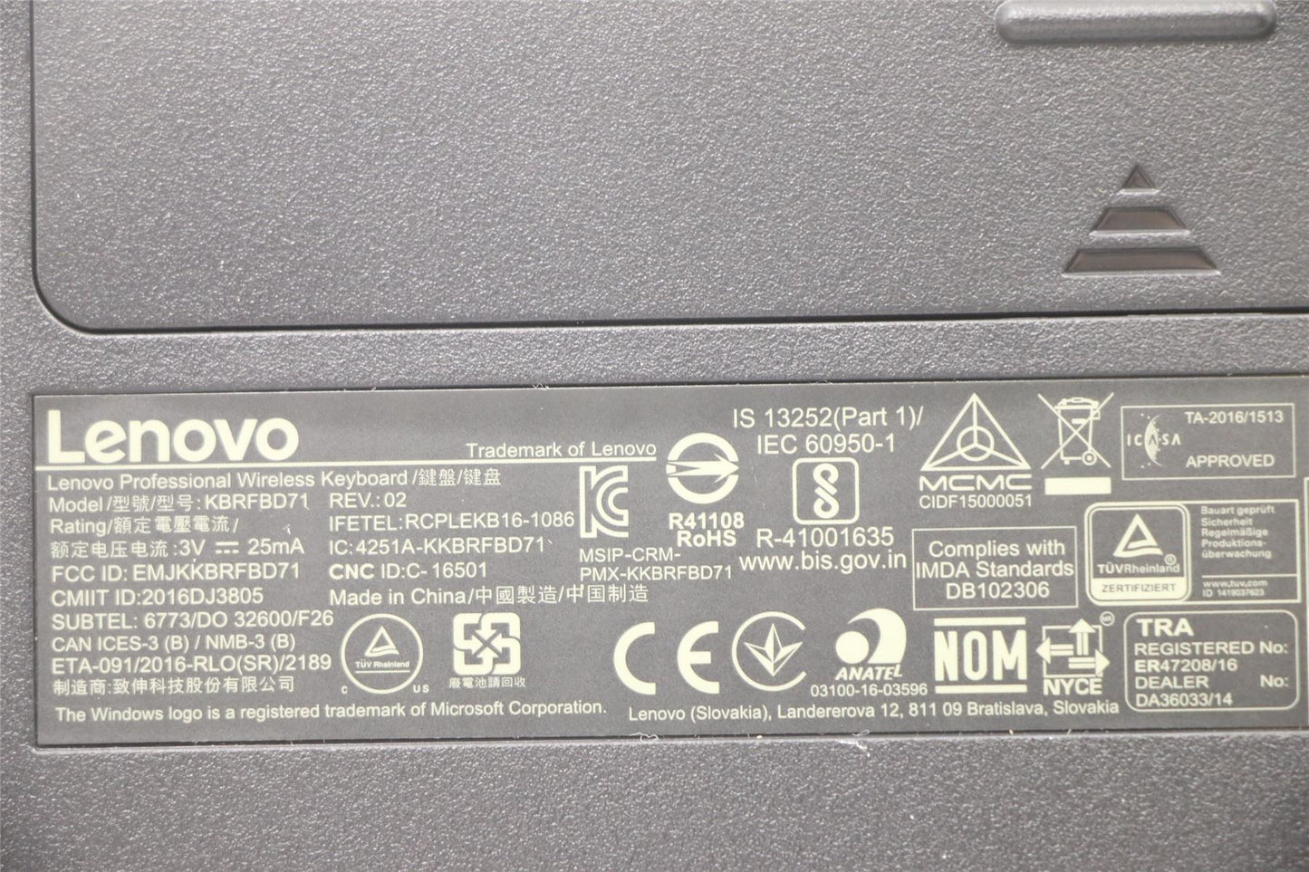 Lenovo Wireless KBD-Portuguese 03X6989