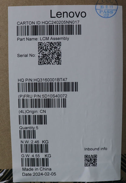 Lenovo LCD MODULE H 83DR GL300N HD LG 5D10S40072