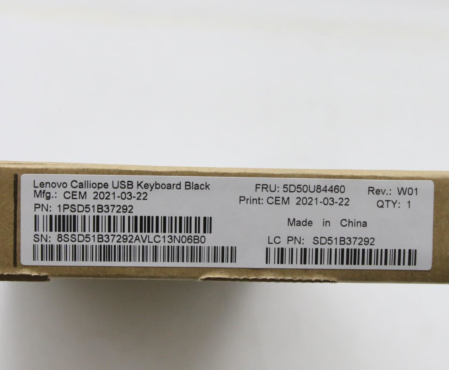 Lenovo USB Calliope KB BK POR 5D50U84460