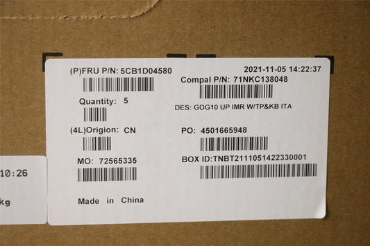 Lenovo Gaming 3-15ACH6 3-15IHU6 Keyboard Palmrest Top Cover Italian 5CB1D04580